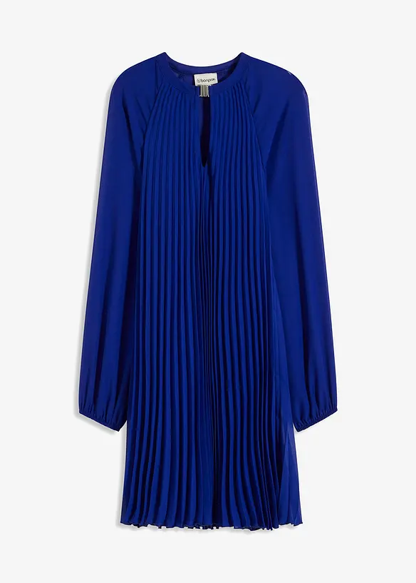 Minikjole i fin chiffon med plisséfolder, bonprix