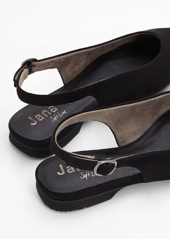 Slingback-ballerinasko i behagelig bredde fra Jana, Jana