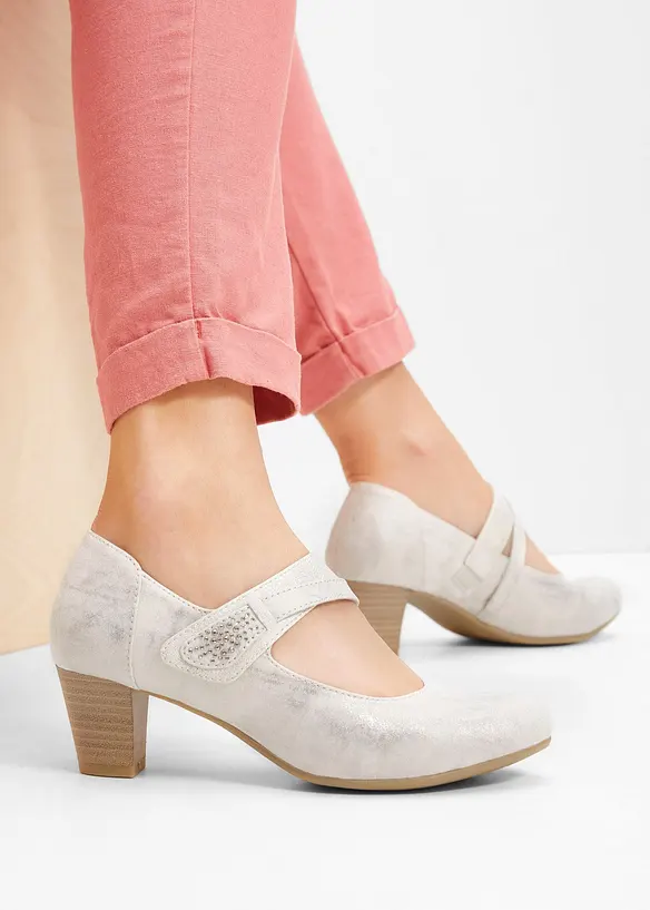 Pumps fra Jana i behagelig bredde med vristrem, Jana