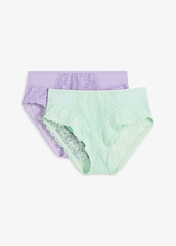 Maxitruse med delikate blonder (2-pack), bonprix