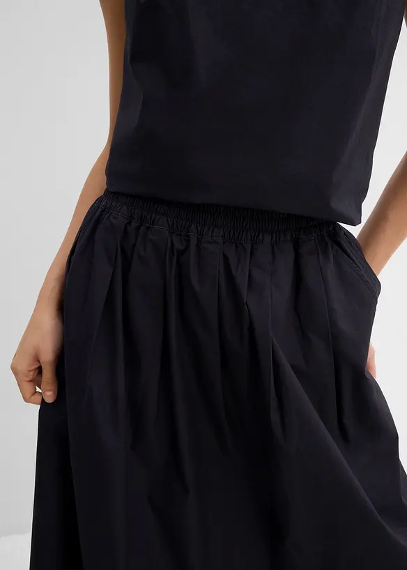 Midiskjørt i ren bomull, bonprix