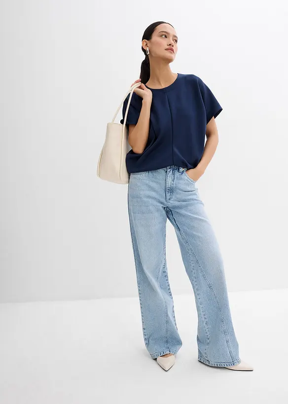 Topp med drapering i midjen, bonprix