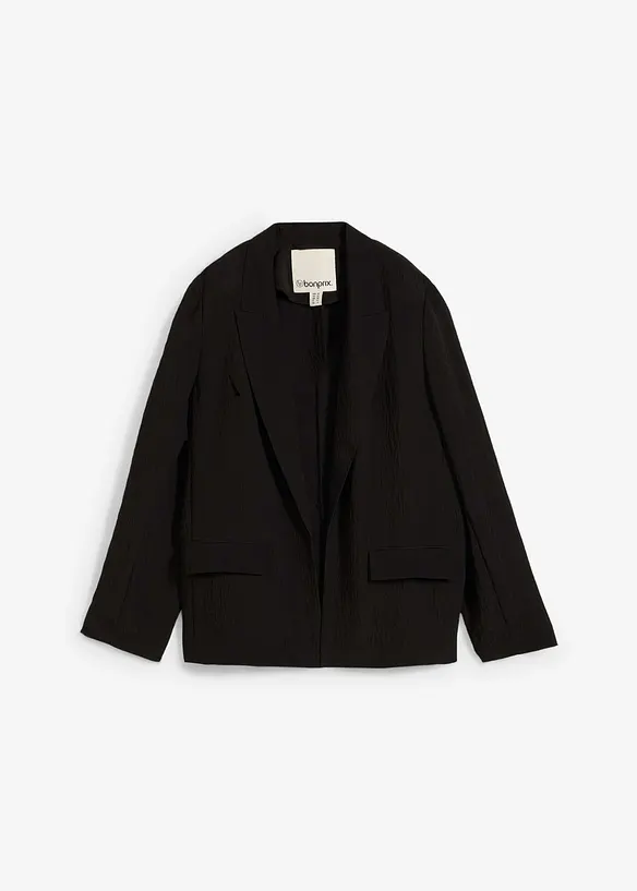 Blazer i strukturert viskosemiks med rynket effekt, bonprix