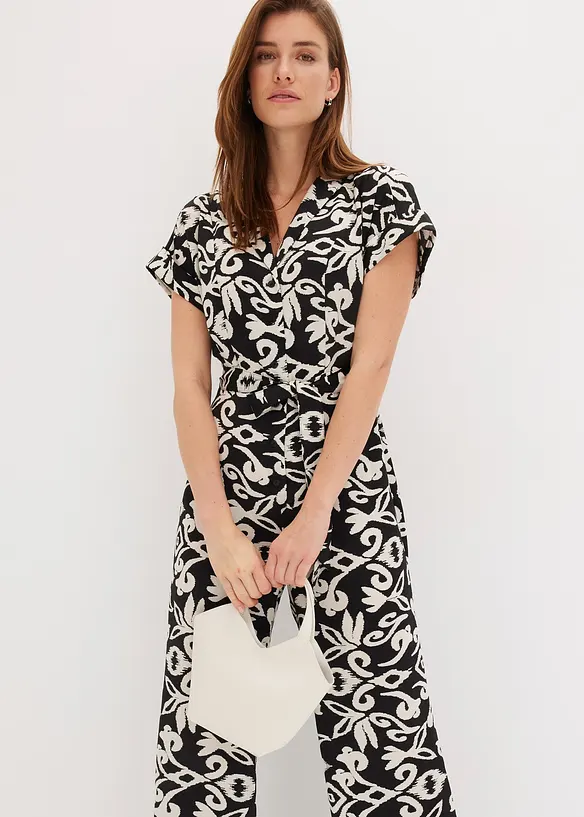 Jumpsuit i lett sateng, bonprix