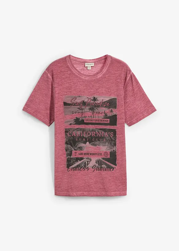 T-skjorte i økologisk bomull og vasket look, bonprix