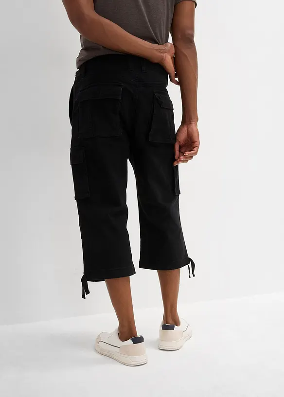 Loose Fit Stretch-3/4-cargohose, ekstra vid, bonprix