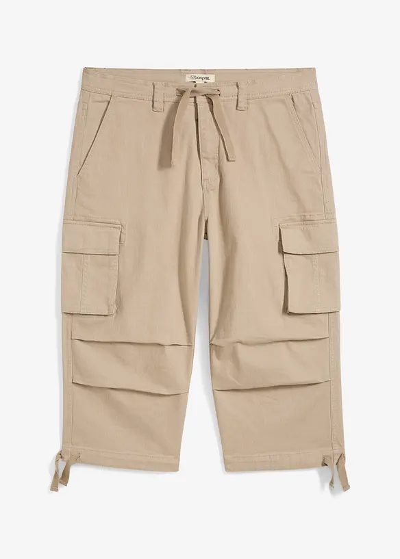 Loose Fit Stretch-3/4-cargohose, ekstra vid, bonprix