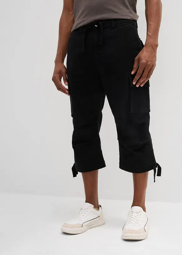 Loose Fit Stretch-3/4-cargohose, ekstra vid, bonprix