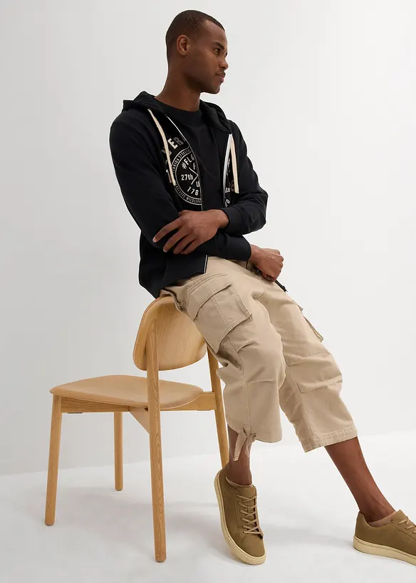 Loose Fit Stretch-3/4-cargohose, ekstra vid, bonprix