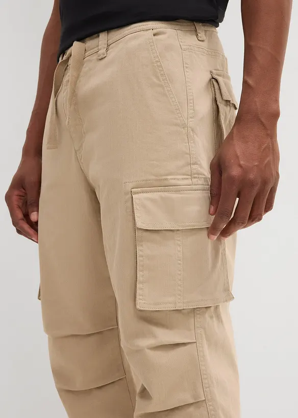 Loose Fit Stretch-3/4-cargohose, ekstra vid, bonprix