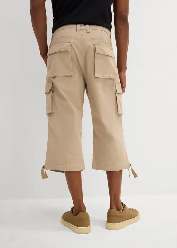 Loose Fit Stretch-3/4-cargohose, ekstra vid, bonprix