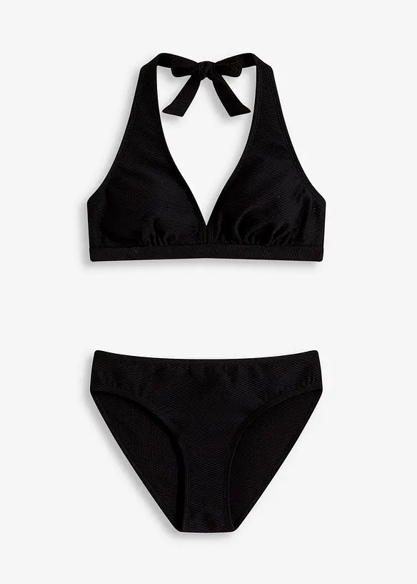 Halterneck-bikini i strukturmateriale (2-delt sett), bonprix