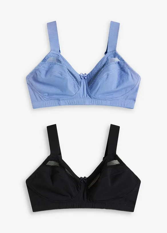 BH uten bøyle, med økologisk bomull (2-pack), bonprix
