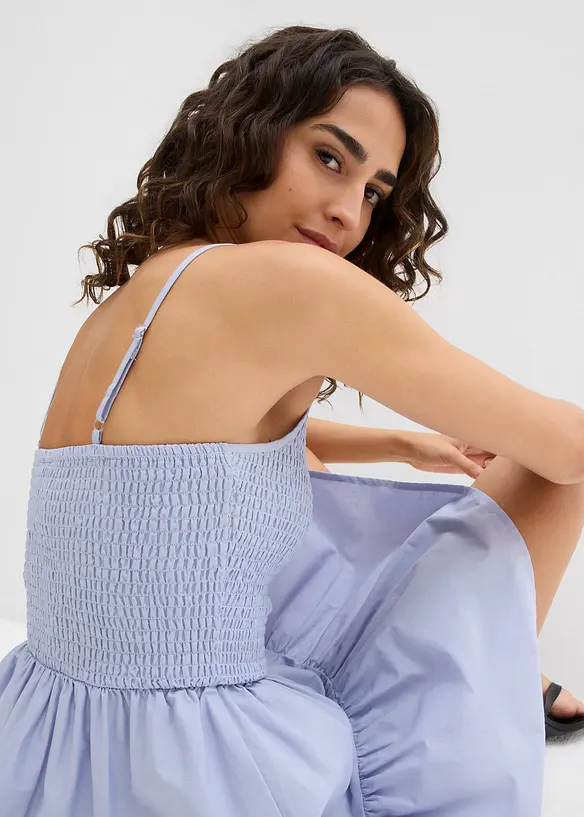 Kjole med stropper i ren &oslash;kologisk bomull, bonprix