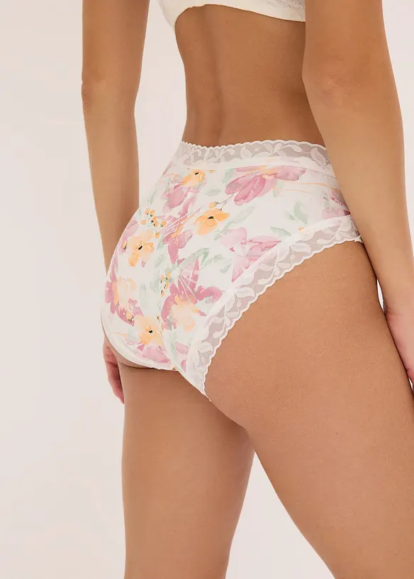 Maxitruse med økologisk bomull og blonder (5-pack), bonprix