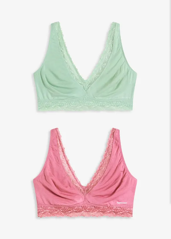 Feel Comfort-bralette i mykt materiale (2-pack), bonprix