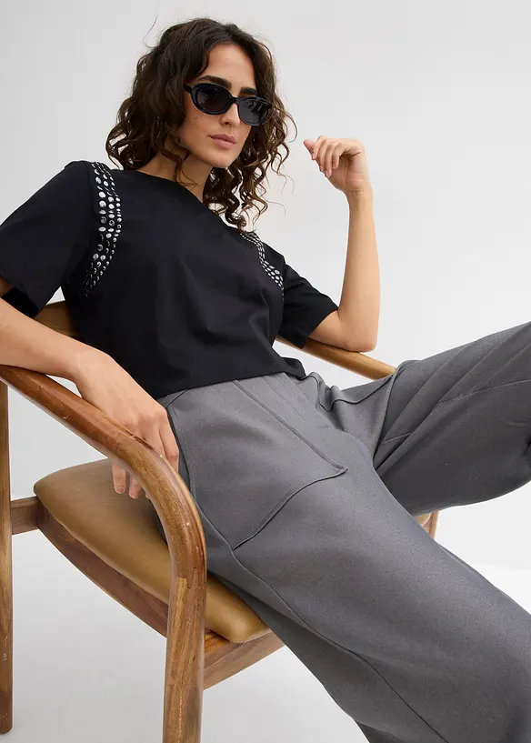 Oversized topp av ren økologisk bomull, bonprix