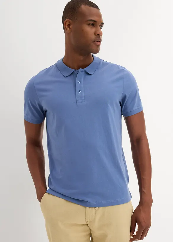 Jersey-poloskjorte (2-pack) i ren økologisk bomull, bonprix