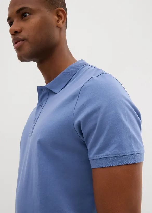 Jersey-poloskjorte (2-pack) i ren økologisk bomull, bonprix