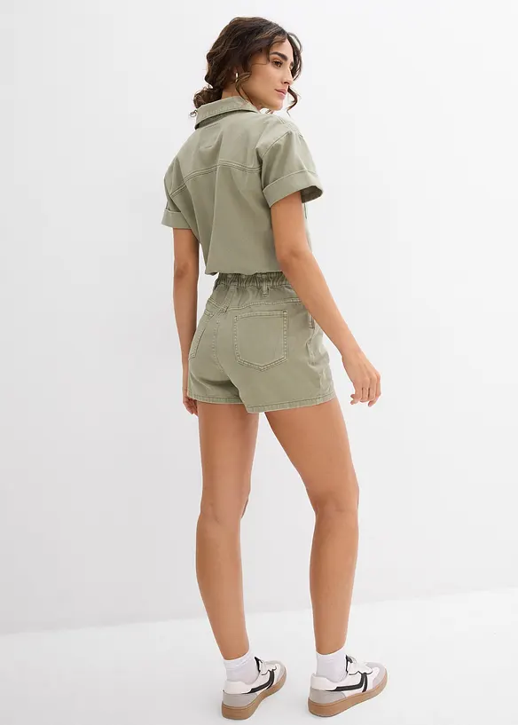 Jumpsuit i 100% bomull og kort modell, bonprix