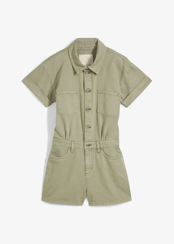 Jumpsuit i 100% bomull og kort modell, bonprix