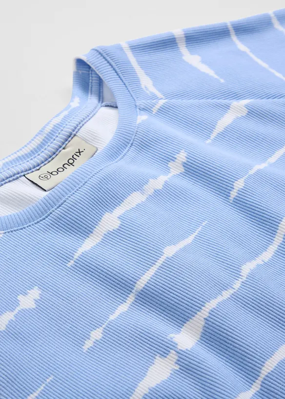 Ribbet topp i kort modell, bonprix