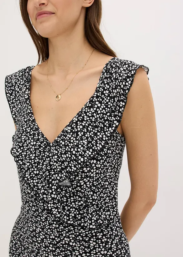 Jerseykjole med volanger, bonprix