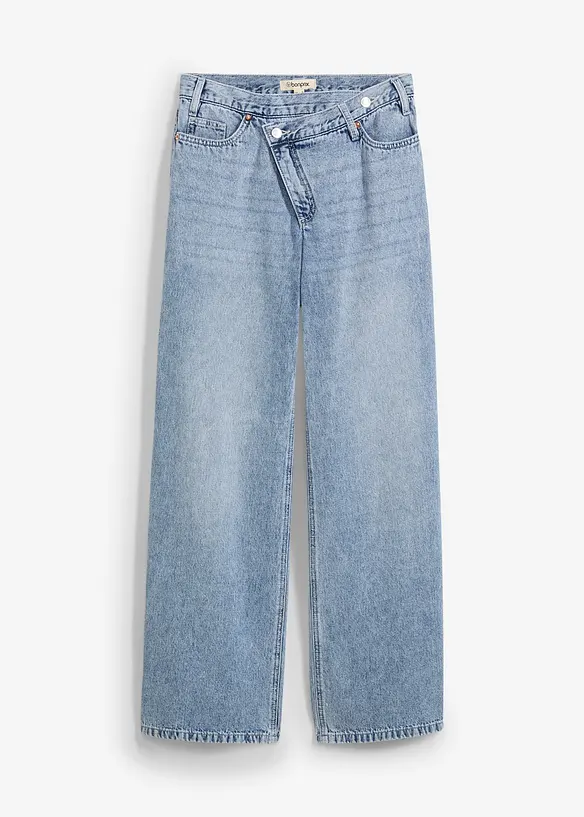Wide Leg-jeans Mid Waist, Low Stretch, bonprix