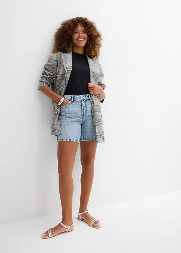 Bermudashorts i denim Mid Waist, Low Stretch, bonprix