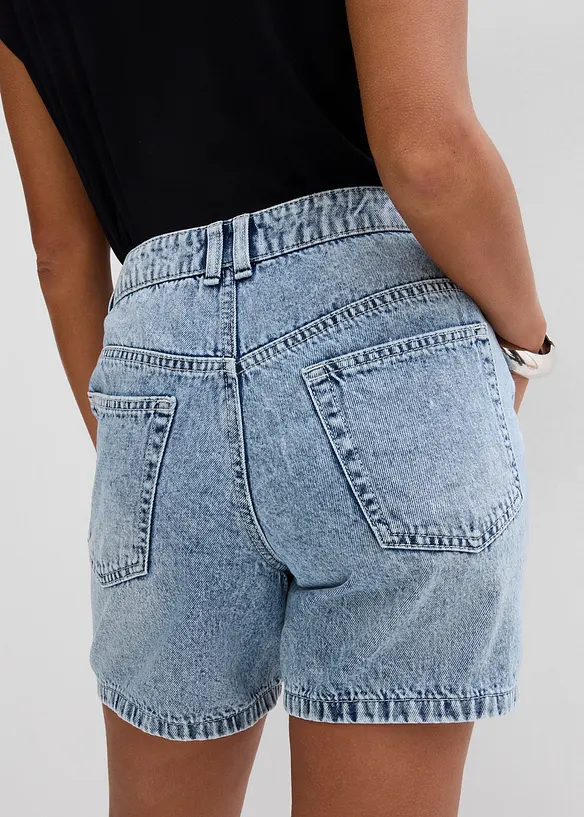Bermudashorts i denim Mid Waist, Low Stretch, bonprix