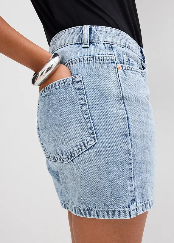 Bermudashorts i denim Mid Waist, Low Stretch, bonprix