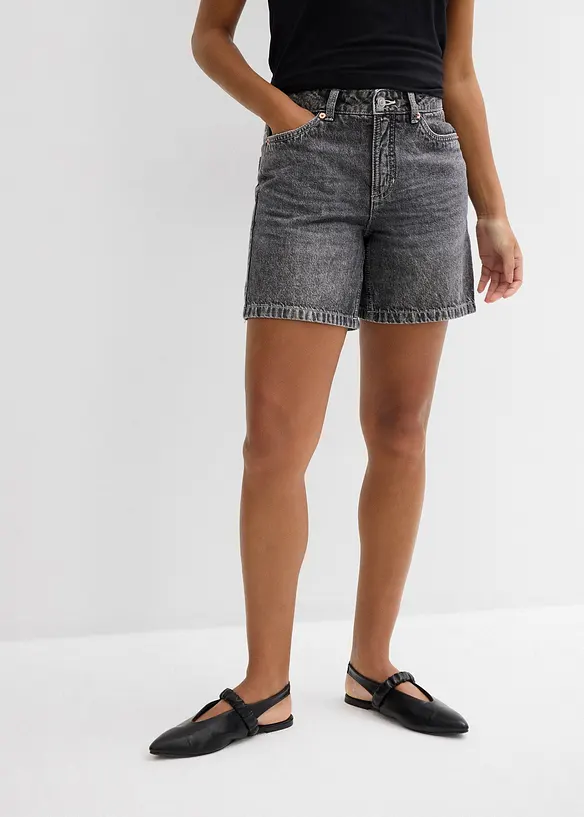 Bermudashorts i denim Mid Waist, Low Stretch, bonprix