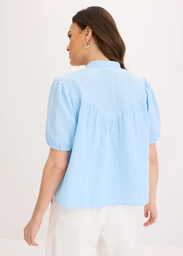 Kortermet bluse av musselin, bonprix
