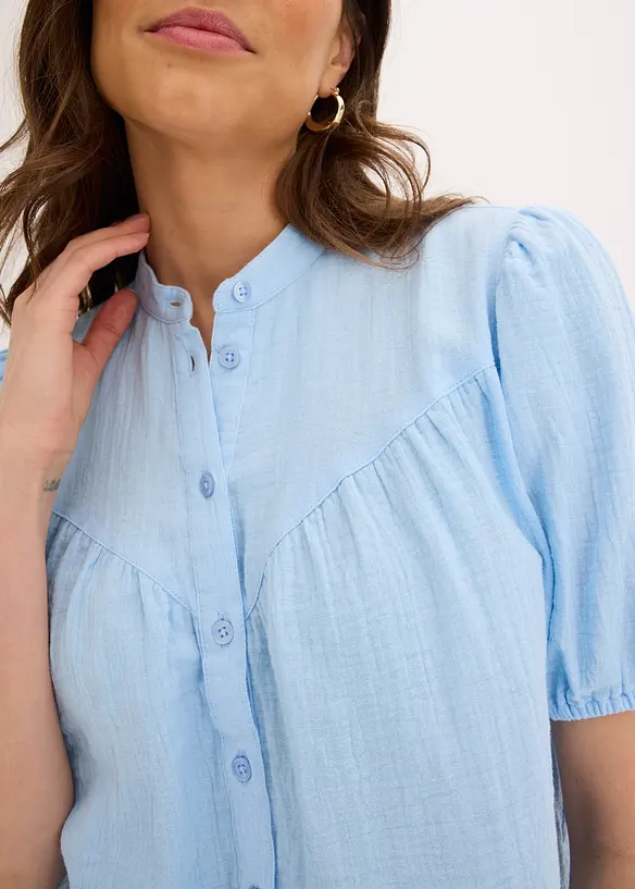 Kortermet bluse av musselin, bonprix