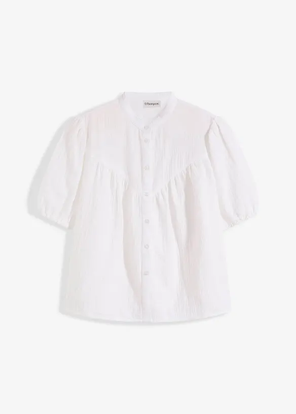 Kortermet bluse av musselin, bonprix