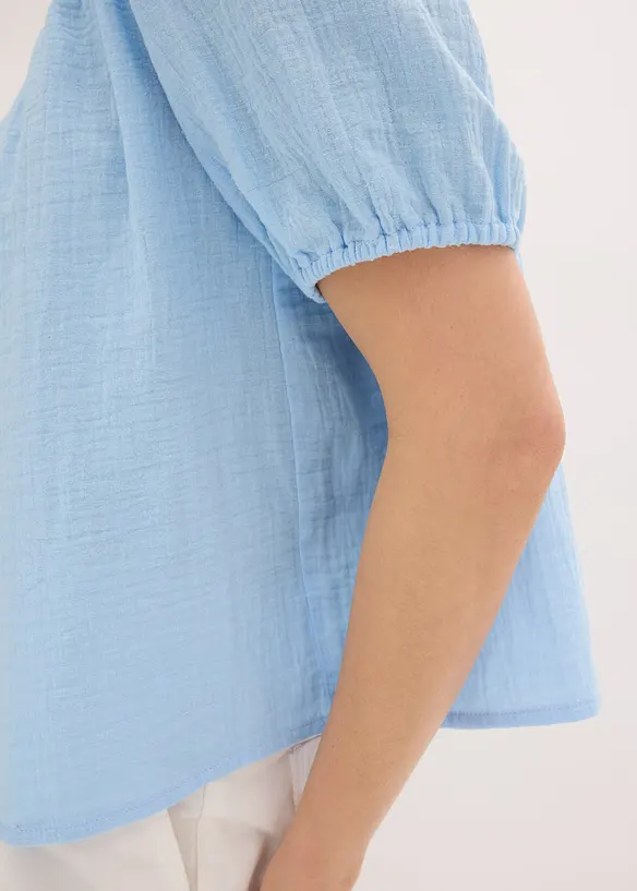Kortermet bluse av musselin, bonprix