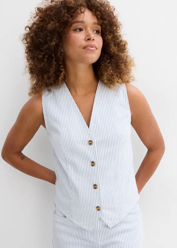 Jeansvest, stripete, bonprix