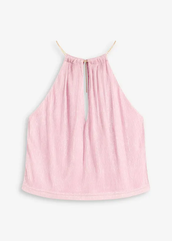 Cropped topp i metallic-look, bonprix