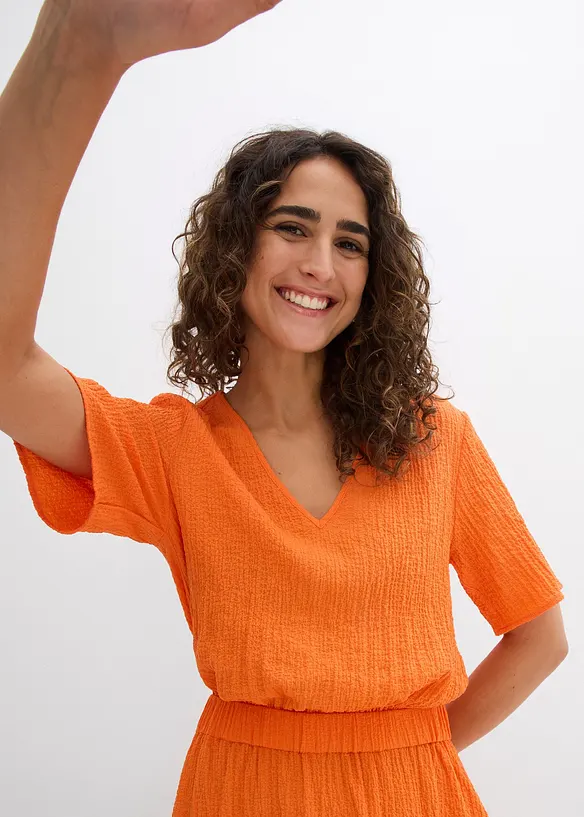 Midikjole i lett krepp, bonprix