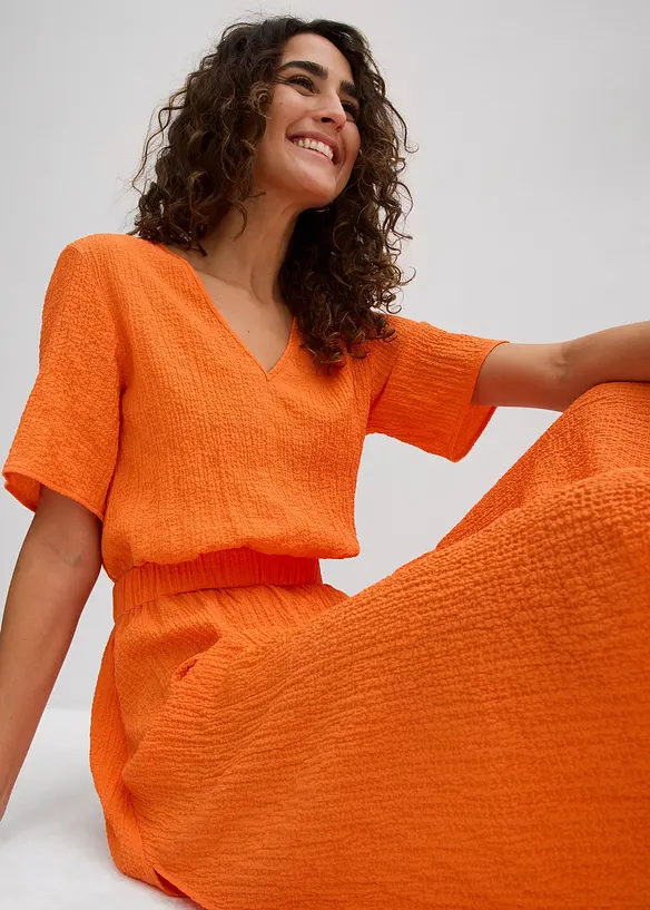 Midikjole i lett krepp, bonprix