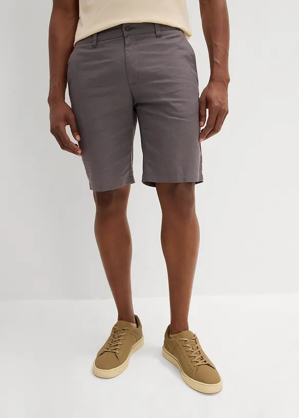 Regular Fit chino-bermuda med lin, bonprix