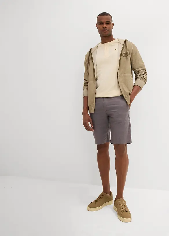 Regular Fit chino-bermuda med lin, bonprix