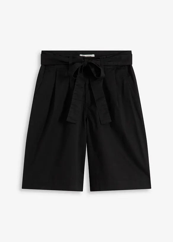 Shorts i twill med knytebelte, bonprix