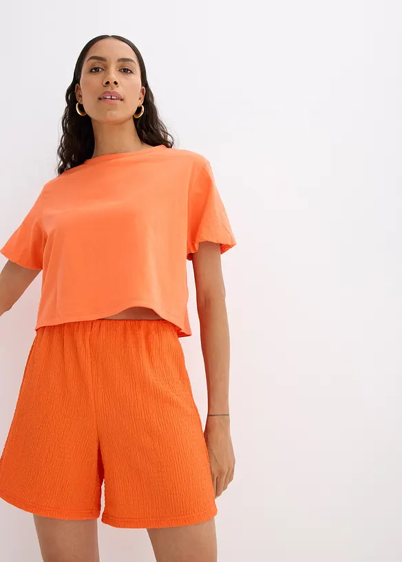 Jerseyshorts i lett krepp, bonprix