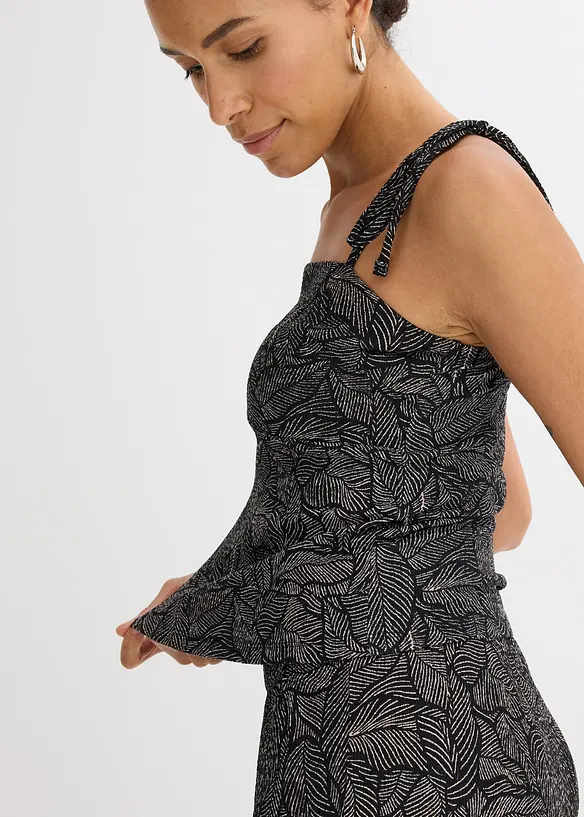 Topp i kreppet jersey, bonprix
