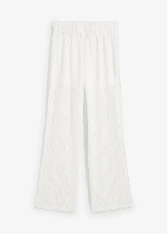 Pull on-bukse med blonder, bonprix