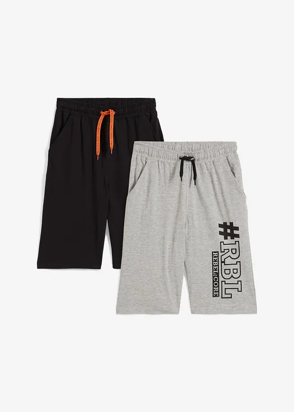 Bermudashorts i trikot (2-pack), gutt, bonprix