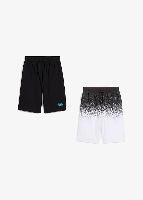 Bermudashorts i jersey i 100% økologisk bomull (2-pack), bonprix
