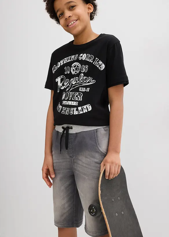Pull on-sweat bermudashorts i denim, Regular Fit, bonprix