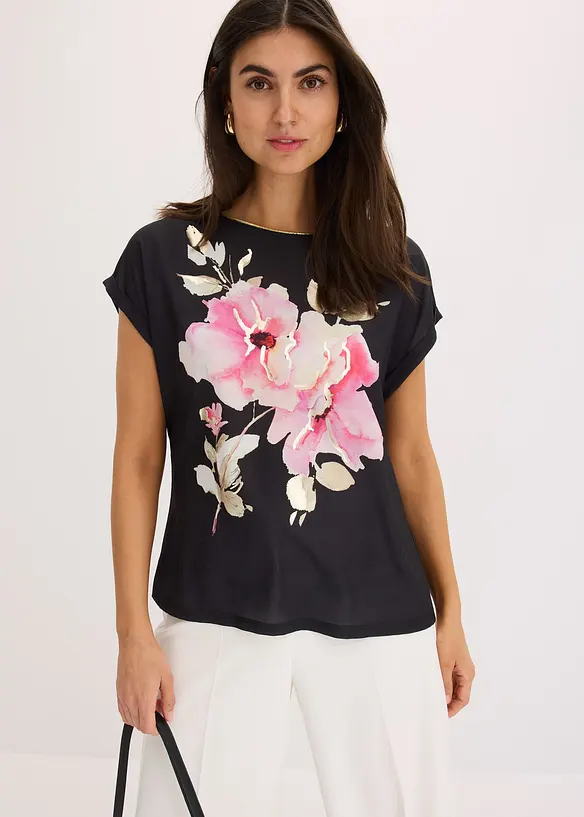 Topp med vevd innfelling, bonprix